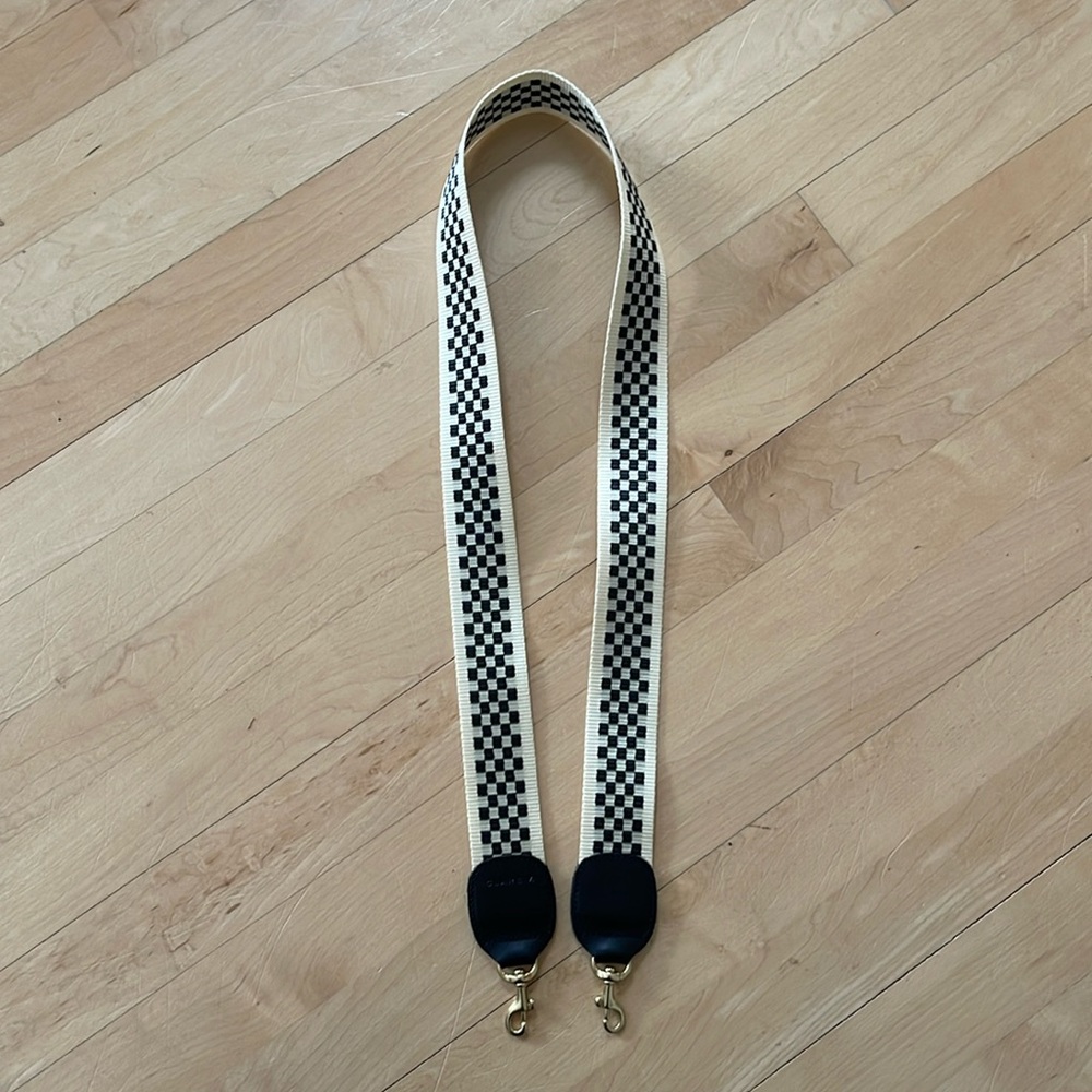 Clare v checkered crossbody strap
